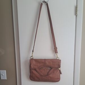 Fossil Brown Leather Crossbody Bag - Classic Women's Shoulder Bag